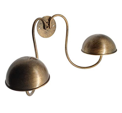 Owlgift Modern Metal Wall Mounted Entryway Retail Hat Rack/Wig Display Stand w/ 2 Circular Hat Hooks, Bronze - color: Bronze New