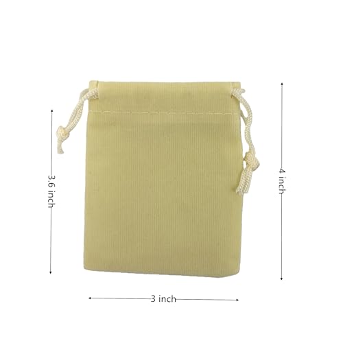 Palmhomee Pack of 48 3x4 Inch Velvet Drawstring Bags Gift Bag Velvet Pouch For Jewelry Wedding and Party Favor (Cream) - color: Cream