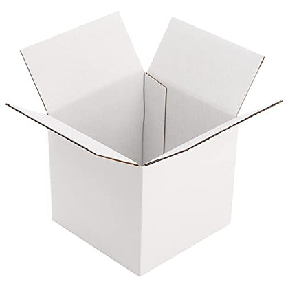 Peohud 40 Pack Small Shipping Boxes, 4 x 4 x 4 Inches White Corrugated Cardboard Box, Mailing Box for Shipping, Packing Storage, Gift Box, Recyclable