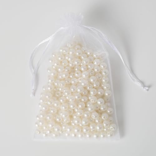 50PCS Organza Bags, 4x6 inches (10x15cm) Small Mesh Bags Drawstring, White Jewelry Gift Pouches for Easter, Wedding, Party, Festival, Bathroom Soaps - color: White-50PCS