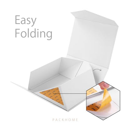 PACKHOME White Gift Box 9x6.5x3.8in with Magnetic Lid - color: 9x6.5x3.8 Inch-White-Pack of 1