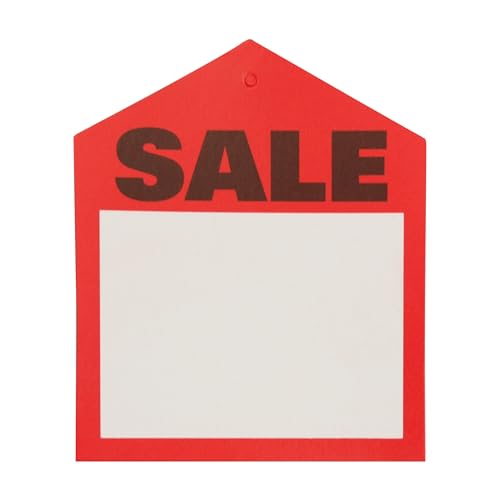 SSWBasics Small Oversized Red Sale Price Tags - 3 ¼”W x 4" H - Pack of 50