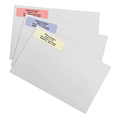 Assorted Stonewashed Designer Rolled Address Labels with Elegant Plastic Dispenser - size: 500 Labels, style: Assorted Stonewashed