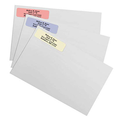 Assorted Stonewashed Designer Rolled Address Labels with Elegant Plastic Dispenser - size: 500 Labels, style: Assorted Stonewashed