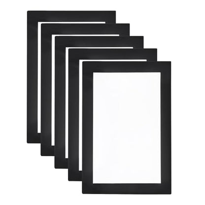5pcs Self Adhesive Magnetic Poster Frame Wall Sign Holder, 4"x6" Magnetic Picture Frame Document Display Window Sign Wall Mount for Home Office Store Restaurant,Black