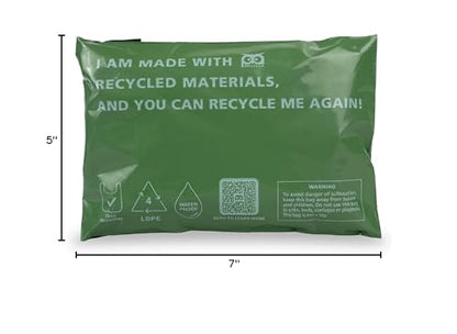 Owlpack Eco Friendly 2 MIL Green Recycled Mailers (5" x 7", pack of 1000) - color: Green, size: 5x7" (1000 pcs)