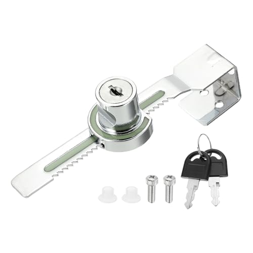 1" Luminous Sliding Glass Door Ratchet Lock Fit 0.39-0.79" Silver - color: Silver, size: 1 Inch