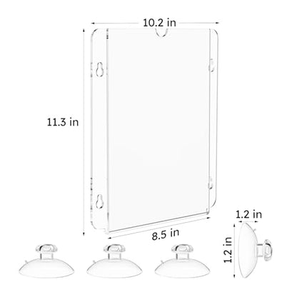 NIUBEE 12 Packs Acrylic Window Door Sign Holder with Suction Cup 8.5 x 11