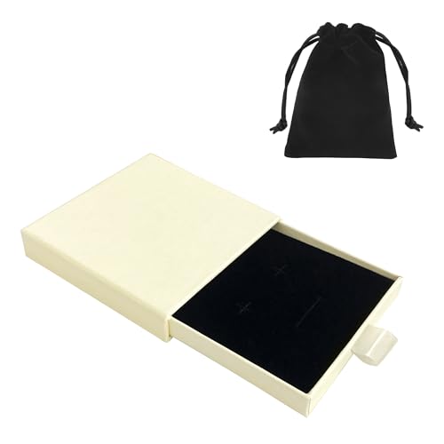 Quacc Jewelry Gift Box, Necklace Bracelet Organizer for Birthday (Beige) - color: Beige