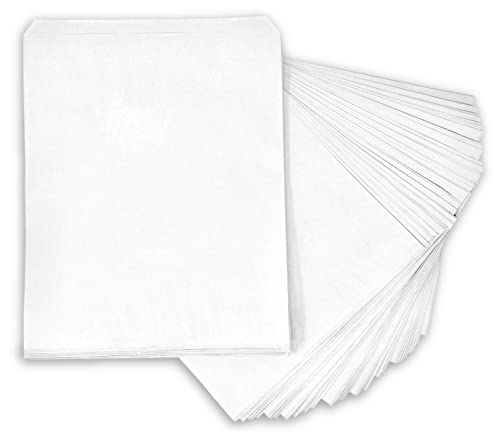 Flexicore Packaging Flat White Kraft Paper Bags (White, 12"x15")(100 Qty) - size: 12"x15"