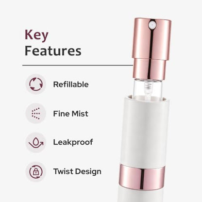 LISAPACK 8ml Travel Perfume Bottle Refillable, 3 PCS Cologne Atomizer Spray - color: 3 white