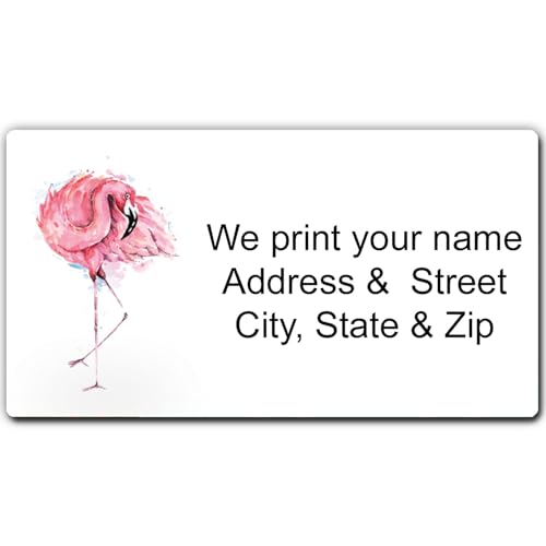 Stonehouse Collection Pink Flamingo Return Address Labels – 90 Pack | 2.375" x 1.25" Self-Adhesive Animal Mailing Stickers on White Background (Flamingo) - color: Flamingo