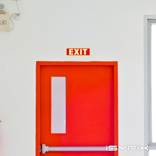 iSYFIX Exit Glow in the Dark Sign Aluminum, 6 Pack, 12x4 Inch - color: Metal Glow, size: 6 Pk 12x4