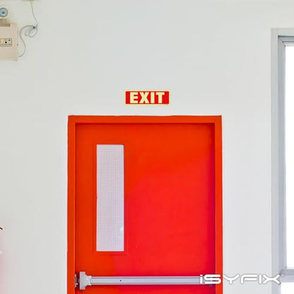 iSYFIX Exit Glow in the Dark Sign Aluminum, 6 Pack, 12x4 Inch - color: Metal Glow, size: 6 Pk 12x4