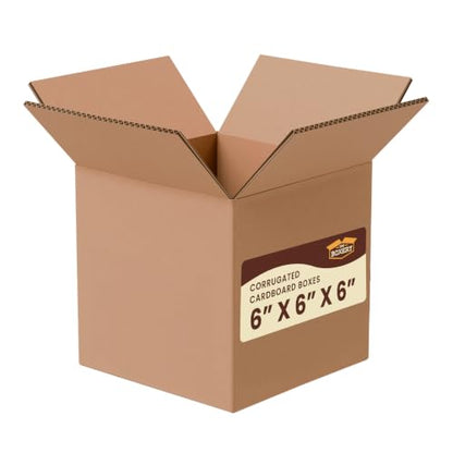 The Boxery 6"x6"x6" Corrugated Cardboard Boxes 50-Pack - size: 6 x 6 x 6 "