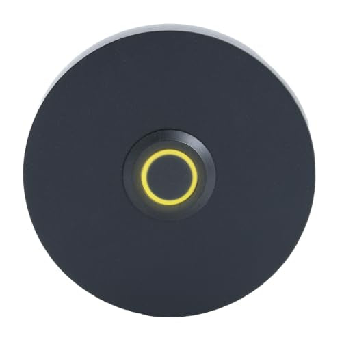 Newhouse Hardware Circular Lighted Wired Metal Doorbell Button in Black BT6CL, for Doorbell Chime, Buzzer, or Ringer, Door Bell Button Only, Buzzer Button with LED Button Light - color: Round