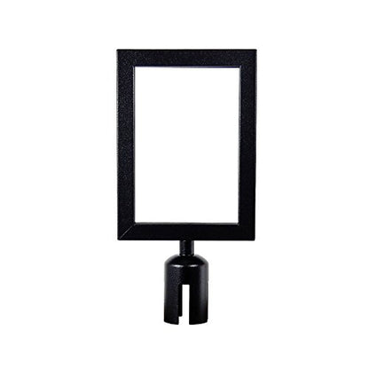 40" HT Retractable Belt Queue Safety Stanchions Barrier Combo Set (6 Satin Stainless Posts with 8' Blk Belt & Flat Base + SFrame+WBracket) - color: 6 Satin Stainless Posts With 8' Blk Belt & Flat Base + Sframe+wbracket