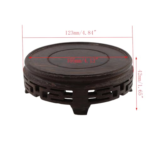 Wooden Display Stand Base Wood Carved Craft Pedestal, 4.13" x 4.13" - size: Round, 4.13" x 4.13"