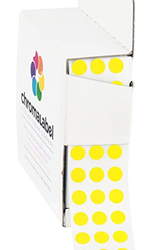 ChromaLabel Yellow Dot Stickers, 1/4 Inch, 1000/Box - color: Yellow, size: 1/4"