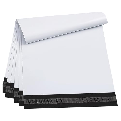 25pcs 19.6x26" White Poly Mailers - Heavy Duty Self Seal Shipping Bags, Waterproof for Clothing, Small Business Mailing - color: White, size: 19.6''x26'' (25pcs)