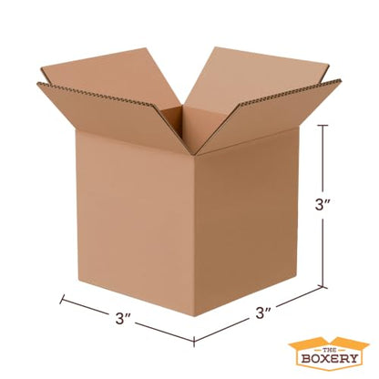 The Boxery 3"x3"x3" Corrugated Cardboard Boxes 50-Pack - size: 3 x 3 x 3"