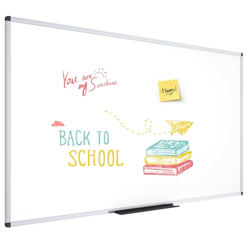 VIZ-PRO Large Dry Erase Board/Wall Mounted Whiteboard, 60 x 48 Inches - size: 60"W x 48"H