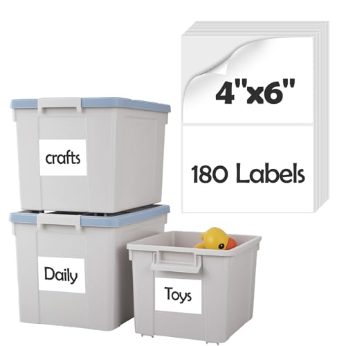 Homrelaxy 180 Pcs 4"x6" Large Labels for Storage Bins, Removable Tote Label - color: White