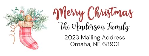 Sunshine Stickers Custom Christmas Return Address Labels-Personalized Holiday Return Address Labels, Set of 120 Self Adhesive Mailing Rectangle Personalized Name Stickers for Envelopes (Pattern 11) - style: Pattern 11