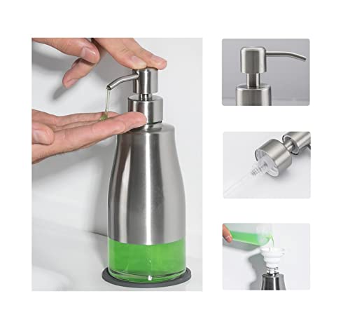 Gaussra 2 Pack Soap Dispenser with Coaster and Stickers - 11 OZ / 320 ML - color: Brushed Nickel 2