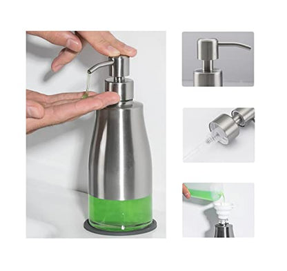 Gaussra 2 Pack Soap Dispenser with Coaster and Stickers - 11 OZ / 320 ML - color: Brushed Nickel 2