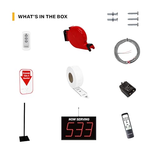 3-Digit Wireless Take A Number System with Floor Dispenser