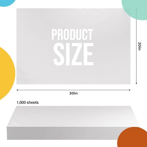 Crown Display White Tissue Paper for Gift Bags 20" X 30" 1000 Sheets - size: 1000 Sheets (20 x 30)