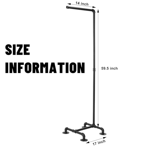 Hoolerry Industrial Pipe Clothing Rack 59.5'' Dress Hanger Coat Racks Stand