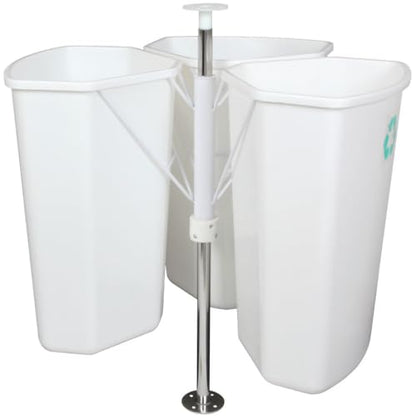 Knape & Vogt RRC28K-W Revolving Recyling Center with Three Removable 32 Quart Bins