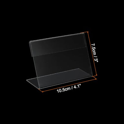 PATIKIL 3x4 Mini Acrylic Sign Holder with Tape Adhesive Clear 8Pcs