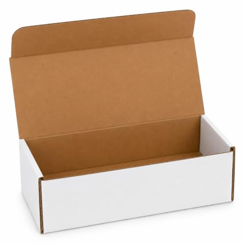 ValueMailers White Corrugated Fold-Together Mailer Boxes, 8x4x2, 50