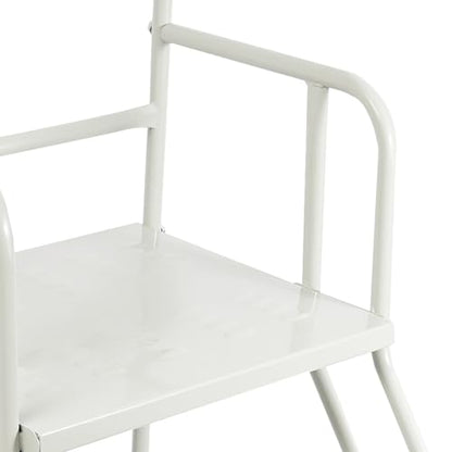 4-Step Rolling Warehouse Step Ladder, Industrial Mobile Stair w/Lockable Wheels, 880lbs Capacity, Cold-Rolled Steel Step Stairs, Heavy Duty Factory Pickup Shelf for Supermarket