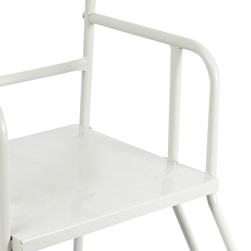 4 Step Rolling Stairs with Wheels, Heavy Duty Industrial & Warehouse Ladder, 881LBs Capacity Mobile Work Platform with Non-Slip Pedals & 3-Sided Handrails, Easy Move & Locking PU Wheels (39.4" H)