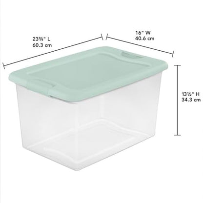 Sterilite Latching Box with Lids for Home and Office, 64 Quart, 6-Pack