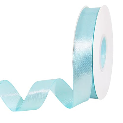 7/8in Polyester Sky Blue Satin Ribbon 50Yds Wedding Craft Gift Wrap - color: Sky Blue, size: 50 Yards