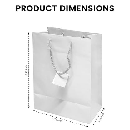 Novel Box White Gift Bags with Handles 10 Pack 4.75x3.25x6.75 Inches - color: White, size: Small