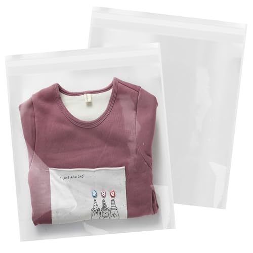 iMailer - 200 Count - 13" x 15" Clear Cellophane Bags Large -Self Seal Cello Resealable Plastic Poly Bags for Clothing, T-Shirts, Pants - size: 13x15 Inch (Pack of 200)