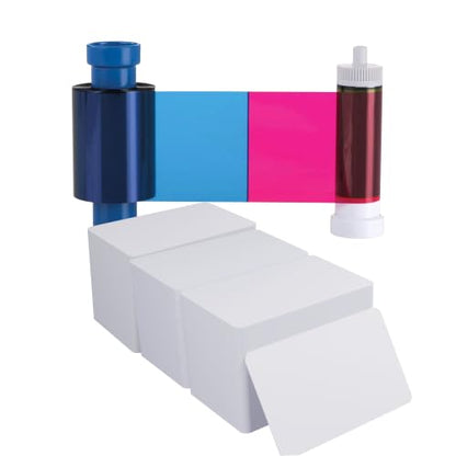 Magicard 300 Printer MC300YMCKO Color Ribbon - YMCKO - 300 Prints with Bodno Premium CR80 30 Mil Graphic Quality PVC Cards - Qty 300 - color: Ymcko, size: 1 Pack with Cards