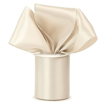 Champagne Double-Faced Satin Ribbon, 3 Inch x 10 Yards - color: Champagne