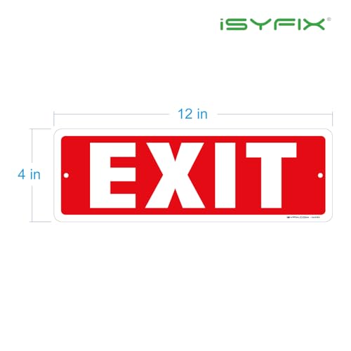 iSYFIX Exit Sign, 12x4 Inch, 6 Pack - color: Metal, size: 6 Pk 12x4