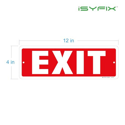 iSYFIX Exit Sign, 12x4 Inch, 12 Pack - color: Metal, size: 12 Pk 12x4