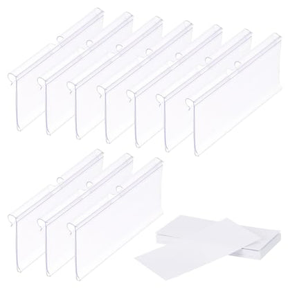 PATIKIL 50 Pcs Wire Shelf Label Holder, Plastic Storage Bins Clip Merchandise Sign Display Holder Label Holders for Market, Retail Shop, and Pantry(1.65x3.15 inch) - size: 1.65x3.15 Inch