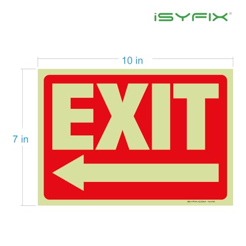 iSYFIX Exit Stickers Signs with Directional Left Arrow, 10x7 Inch, 2 Pack - color: Sticker Left, size: 2 Pk 10x7