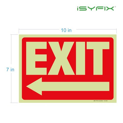 iSYFIX Exit Stickers Signs with Directional Left Arrow, 10x7 Inch, 2 Pack - color: Sticker Left, size: 2 Pk 10x7
