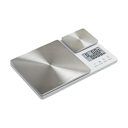 KitchenAid KQ909 Dual Platform Digital Kitchen and Food Scale, 11 Pound Capacity and Precision 16oz Capacity, White with Stainless Steel - color: White